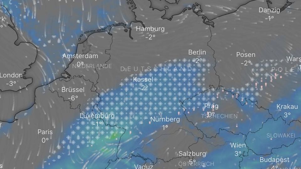 Weather: Map shows where it is snowing