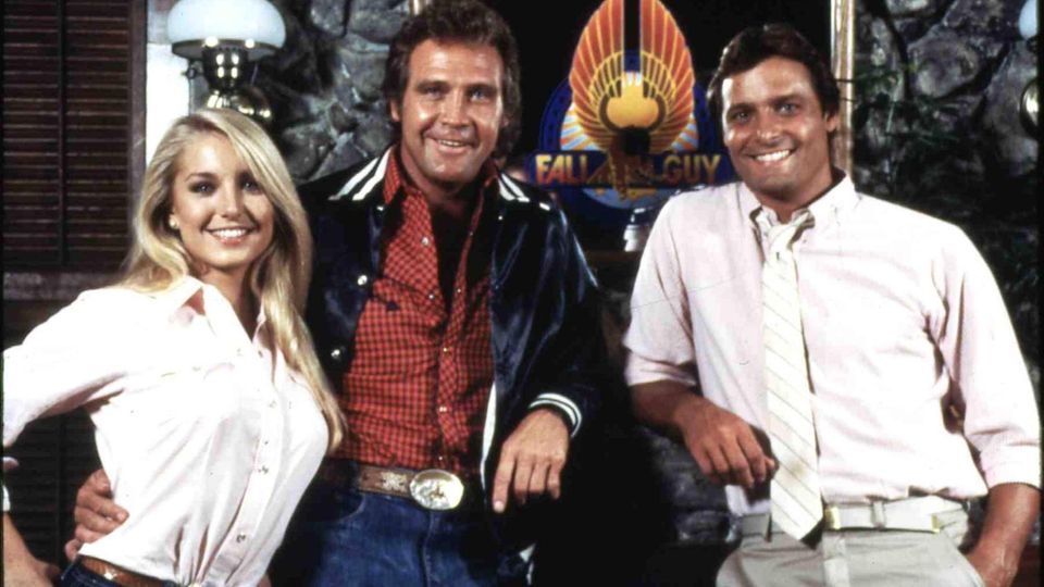 Heather Thomas, Lee Majors, Douglas Barr in an old color photo