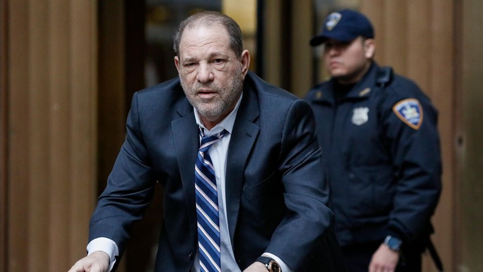 Harvey Weinstein after the hearing in the rape and sexual assault trial in New York