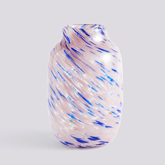 The Splash vase in powder pink and indigo blue