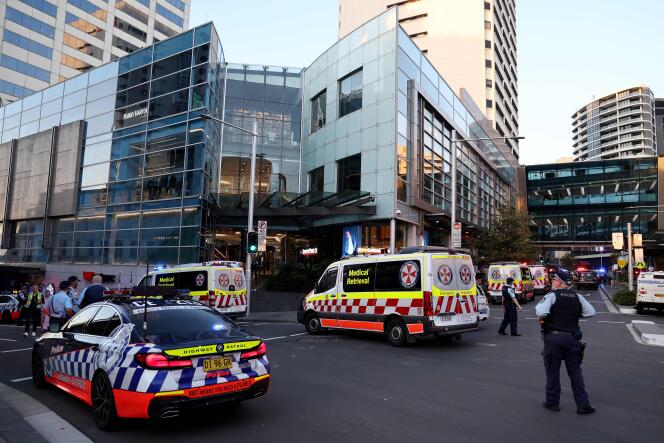 Police cordon off the Westfield Bondi Junction shopping center after a stabbing attack in Sydney, Australia, April 13, 2024.