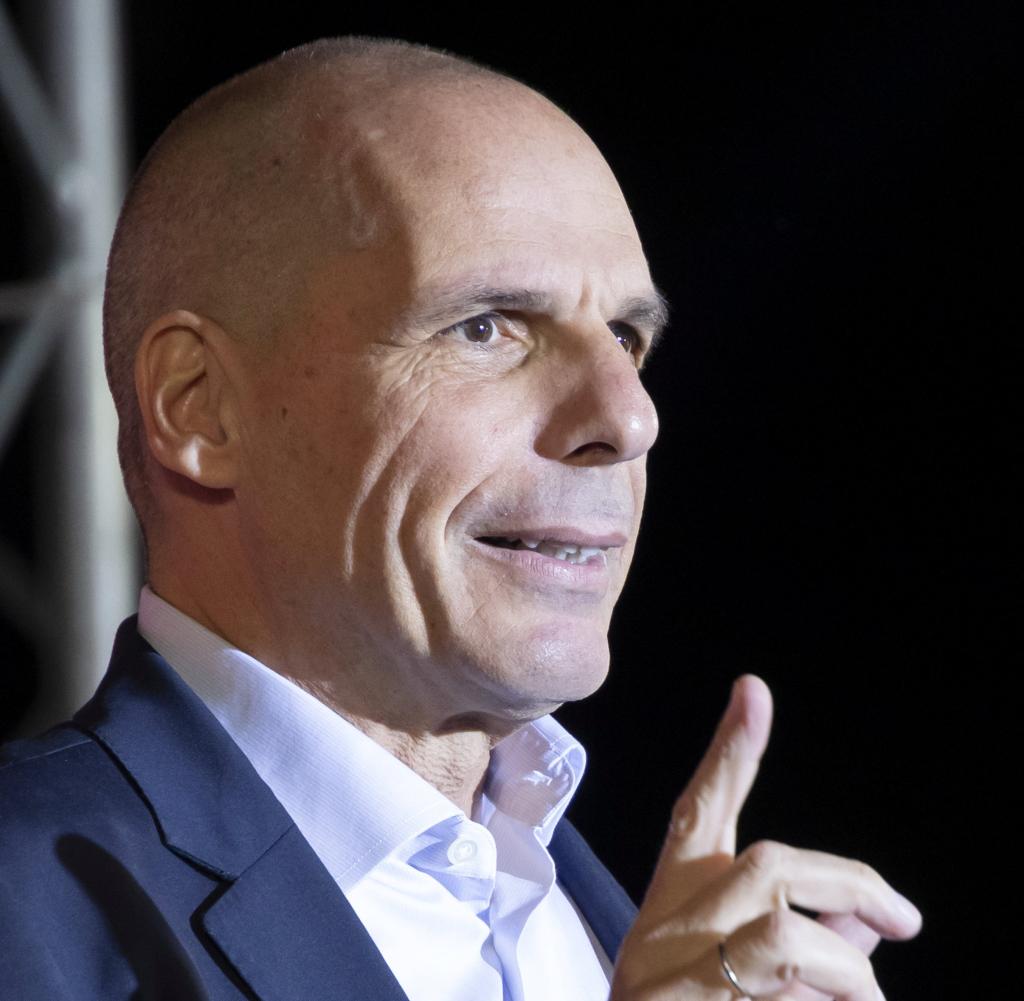Yanis Varoufakis at a campaign event in Athens in May 2023