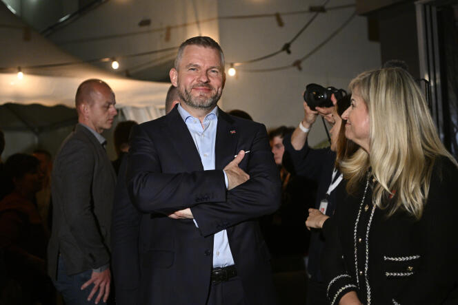 Peter Pellegrini, at his campaign HQ, during the second round of the Slovak presidential election, in Bratislava, April 6, 2024.