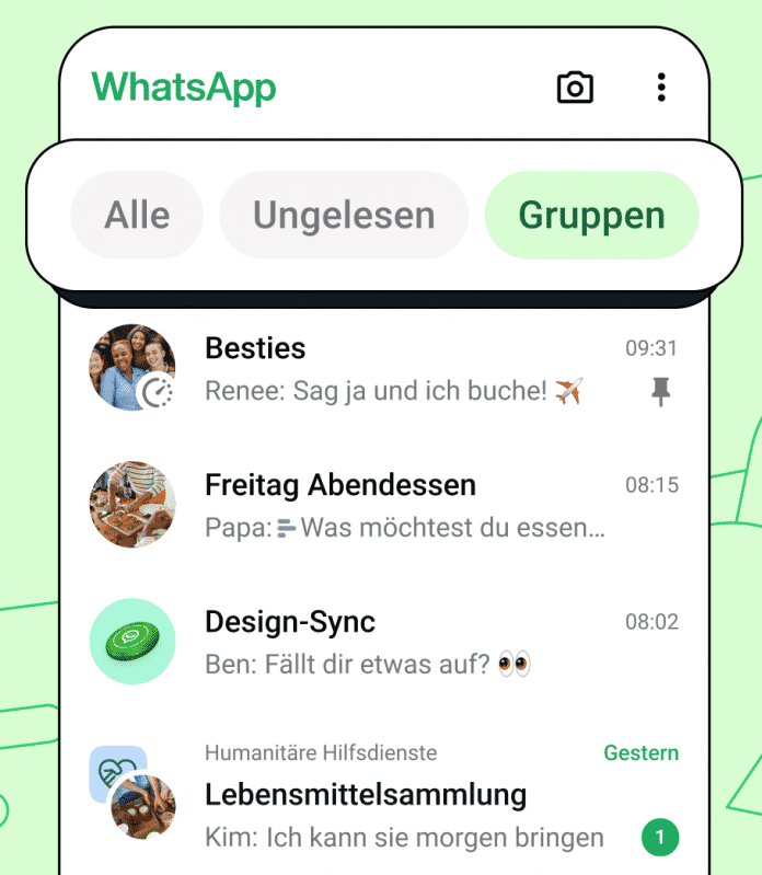 The new filters in WhatsApp