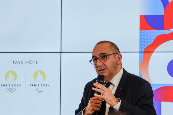 Paris Police Prefect, Laurent Nuñez, during the press conference on the security perimeters of the opening ceremony of the Olympic Games, in Paris, April 26, 2024. 