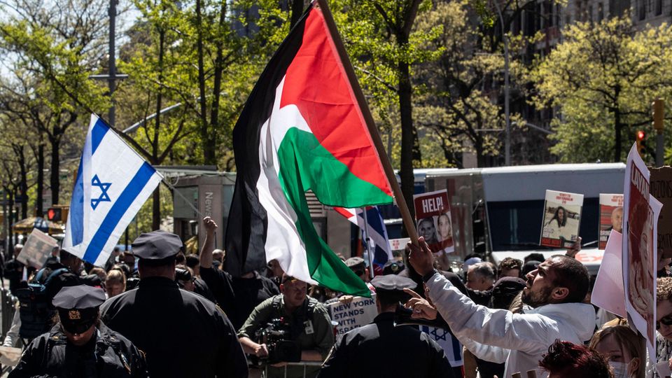 Protest against Israel at Columbia University in New York
