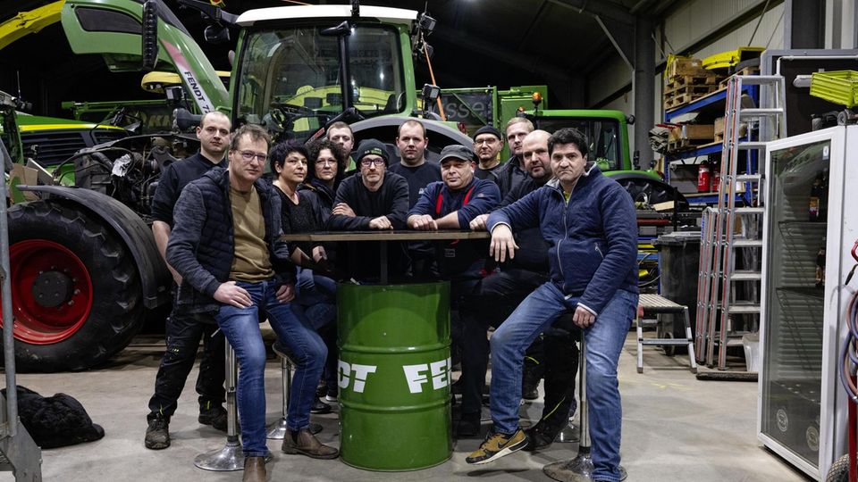 Farmers of the protest in Biberach