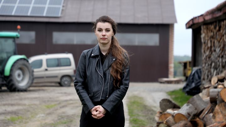 Maria Ciupak à son domicile de Godziszów (Pologne), le 21 avril 2024. (VALENTINE PASQUESOONE / FRANCEINFO)