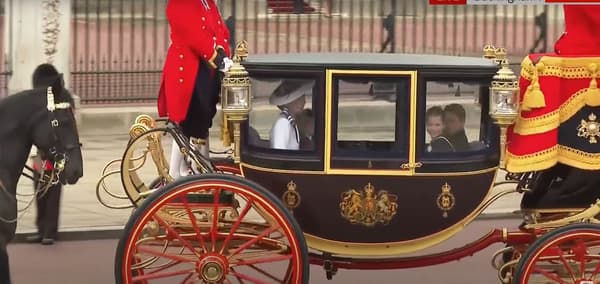 Kate and her children George, Charlotte and Louis, in a carriage, for Trooping the Color on June 15, 2024