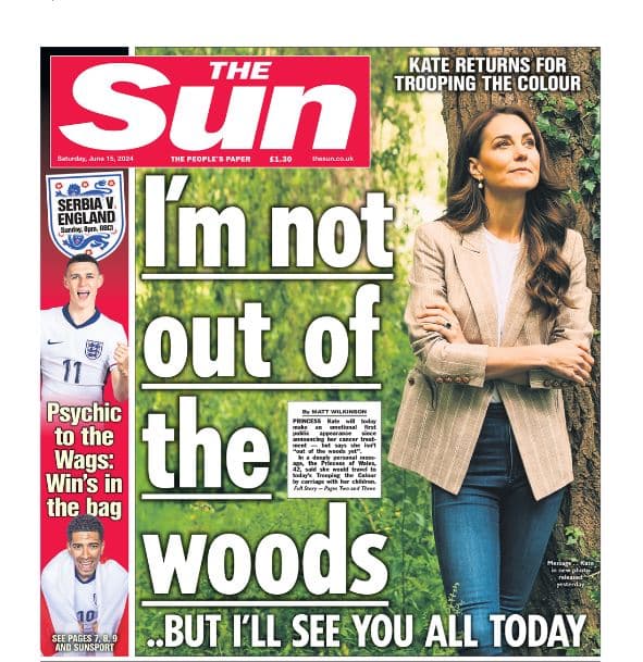 The front page of "Sun" from June 15, 2024