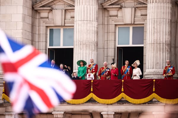 The royal family at the Buckingham coat of arms, June 17, 2023, to celebrate the first "trooping the colors" of Charles as king. 